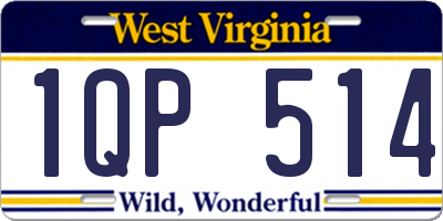 WV license plate 1QP514