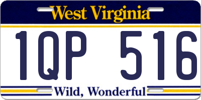 WV license plate 1QP516