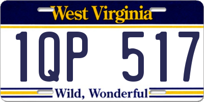 WV license plate 1QP517