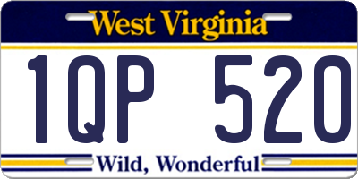 WV license plate 1QP520
