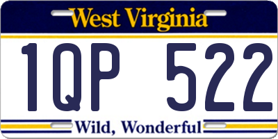 WV license plate 1QP522