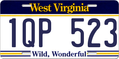 WV license plate 1QP523