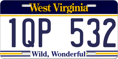 WV license plate 1QP532