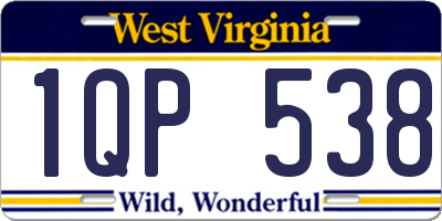 WV license plate 1QP538