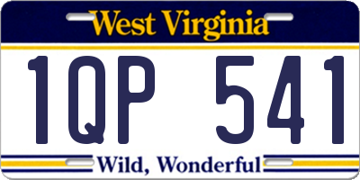 WV license plate 1QP541