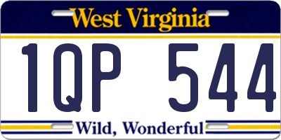 WV license plate 1QP544