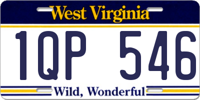 WV license plate 1QP546
