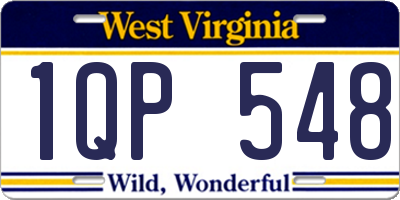 WV license plate 1QP548