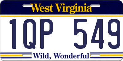 WV license plate 1QP549