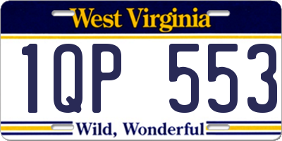 WV license plate 1QP553
