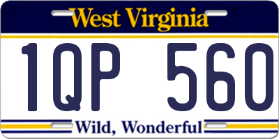 WV license plate 1QP560