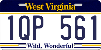 WV license plate 1QP561