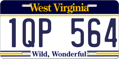 WV license plate 1QP564