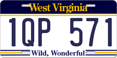 WV license plate 1QP571