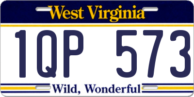 WV license plate 1QP573