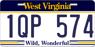 WV license plate 1QP574