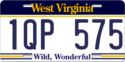 WV license plate 1QP575