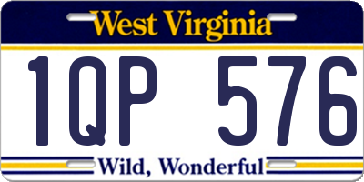 WV license plate 1QP576
