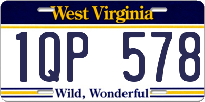 WV license plate 1QP578