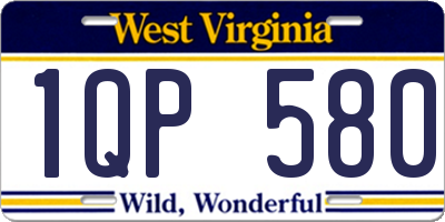 WV license plate 1QP580