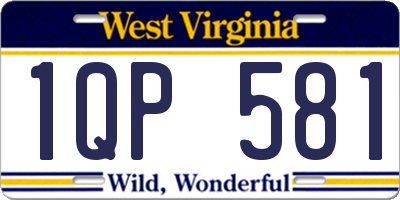 WV license plate 1QP581