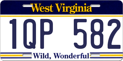 WV license plate 1QP582