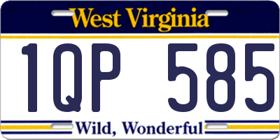 WV license plate 1QP585