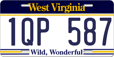 WV license plate 1QP587
