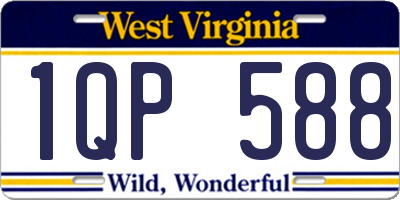 WV license plate 1QP588