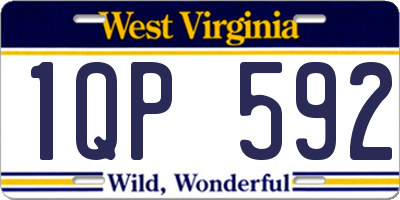 WV license plate 1QP592