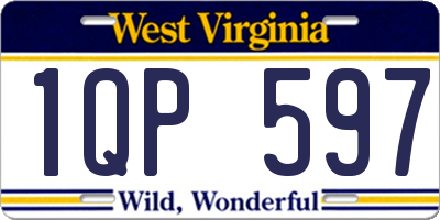 WV license plate 1QP597