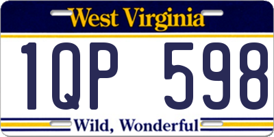WV license plate 1QP598