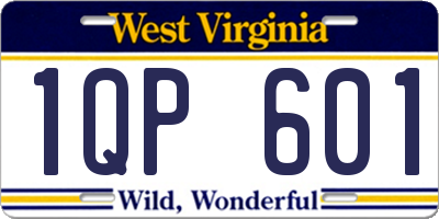 WV license plate 1QP601