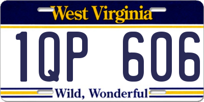 WV license plate 1QP606