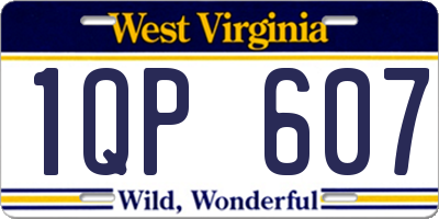 WV license plate 1QP607