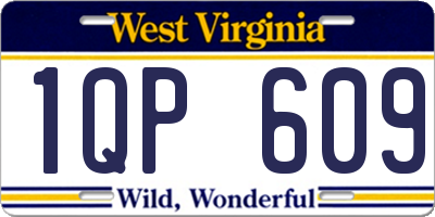 WV license plate 1QP609