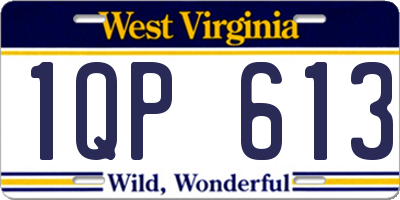 WV license plate 1QP613