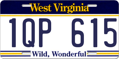 WV license plate 1QP615
