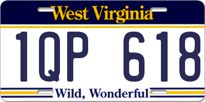 WV license plate 1QP618