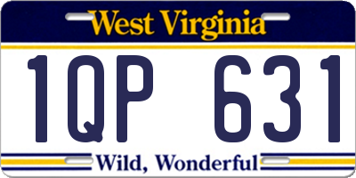 WV license plate 1QP631