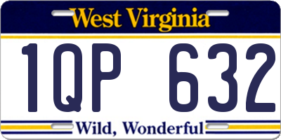 WV license plate 1QP632