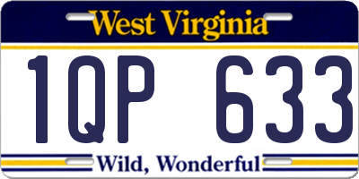 WV license plate 1QP633