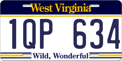 WV license plate 1QP634