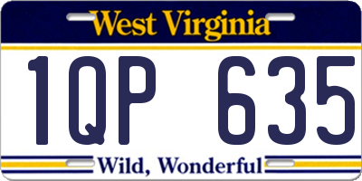 WV license plate 1QP635