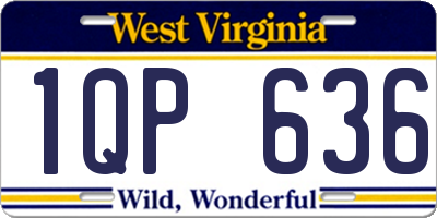 WV license plate 1QP636