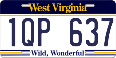 WV license plate 1QP637