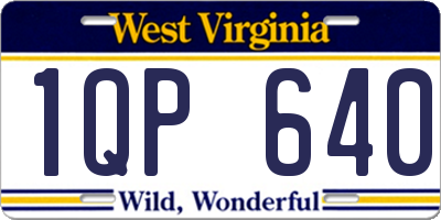 WV license plate 1QP640