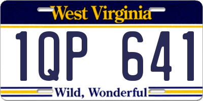 WV license plate 1QP641