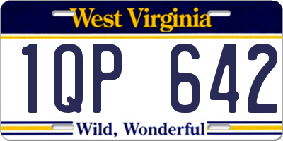 WV license plate 1QP642