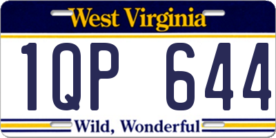 WV license plate 1QP644